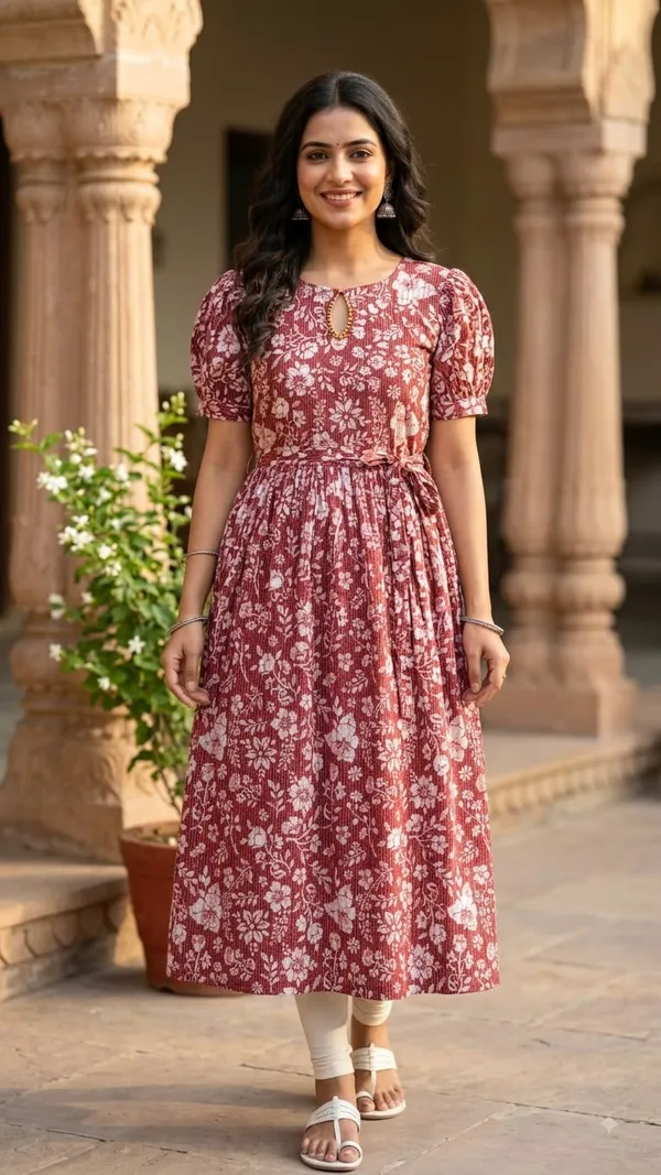 Maroon_Floral_Print_Maxi_Dress_For_Women