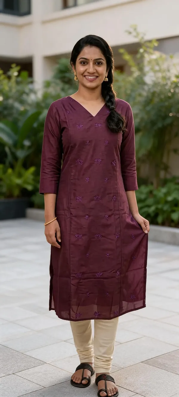Maroon_Floral_Print_Straight_Kurta_For_Women