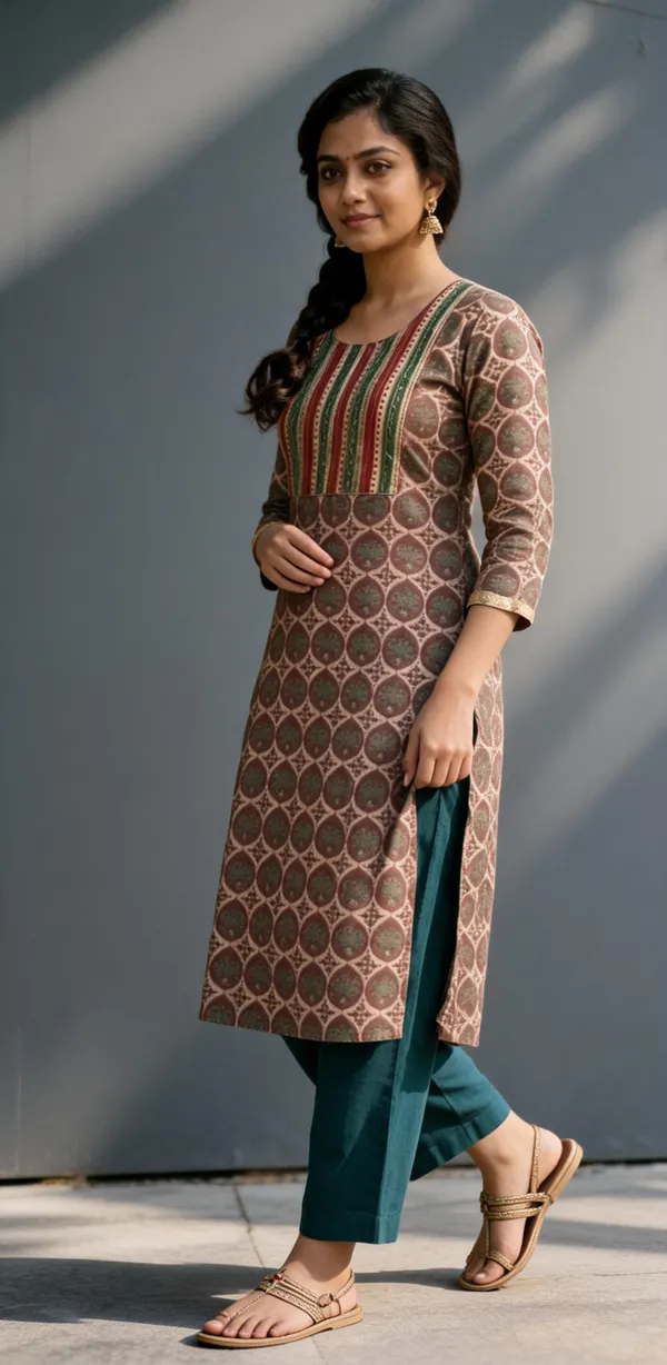 Multicolor_Geometric_Print_Straight_Kurta_Set_For_Women