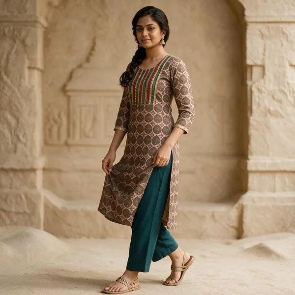 Multicolor_Geometric_Print_Straight_Kurta_Set_For_Women