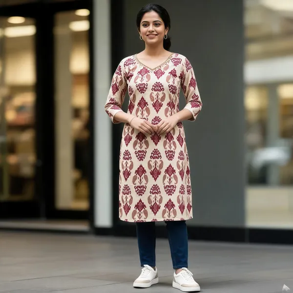 Beige_Printed_Straight_Kurta_For_Women