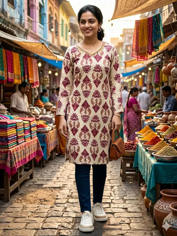 Beige_Printed_Straight_Kurta_For_Women