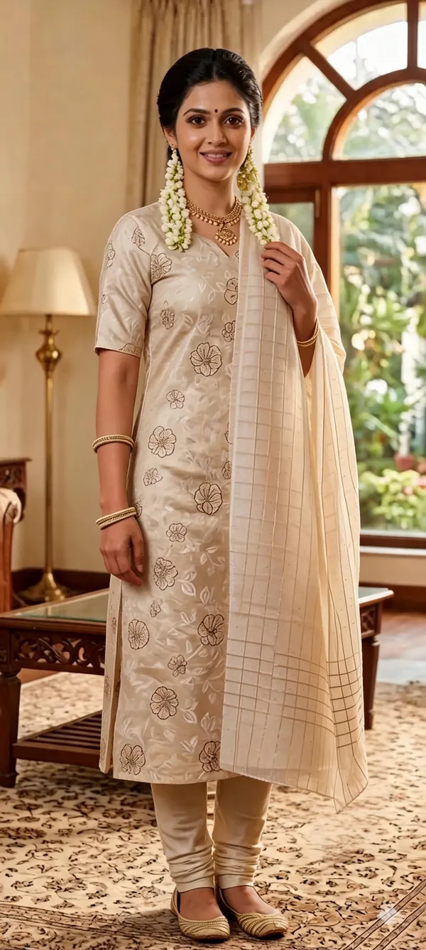 Cream_Floral_Print_Straight_Kurta_Set_For_Women