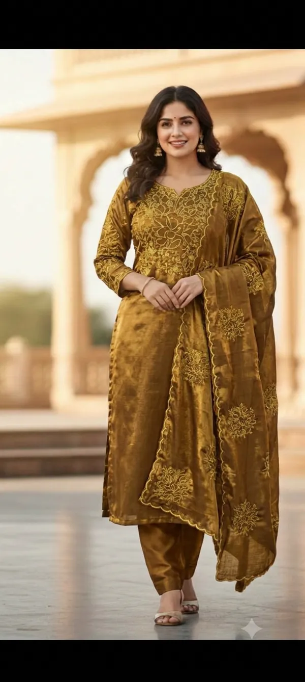 Mustard_Velvet_Embroidered_Salwar_Suit_For_Women