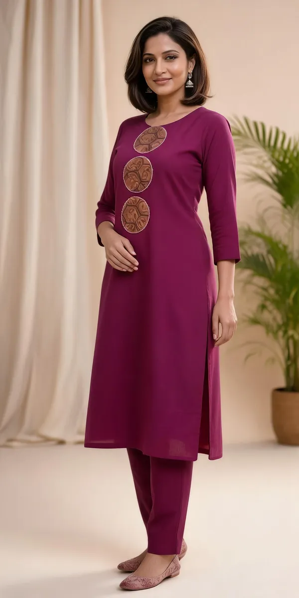 Magenta_Printed_Straight_Kurta_Set_For_Women