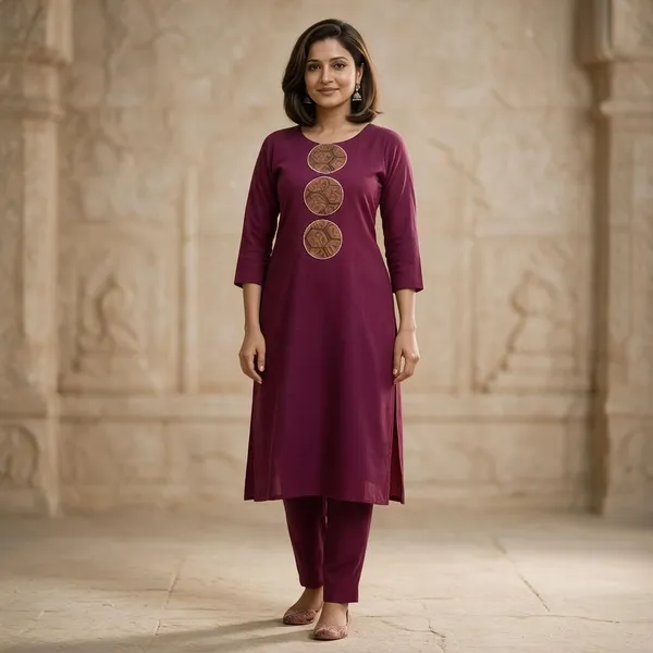 Magenta_Printed_Straight_Kurta_Set_For_Women