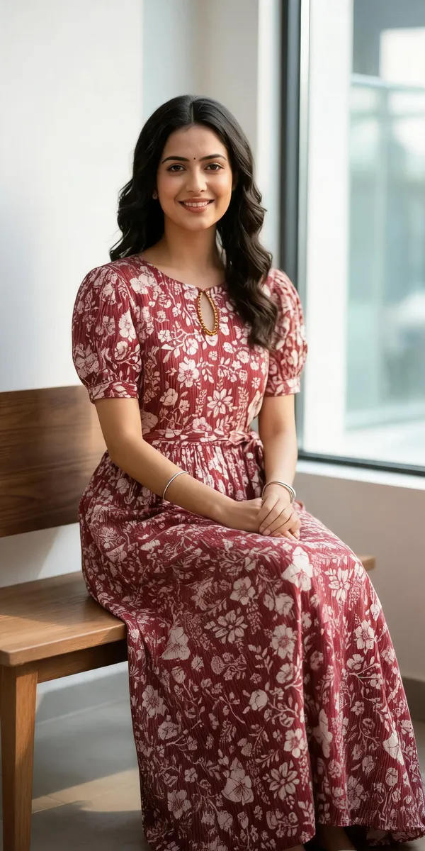 Maroon_Floral_Print_Maxi_Dress_For_Women