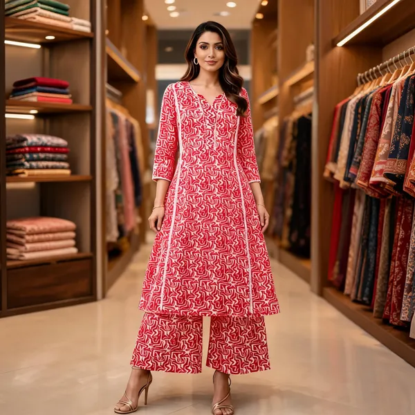 Red_Printed_Flared_Kurta_Palazzo_Set_For_Women