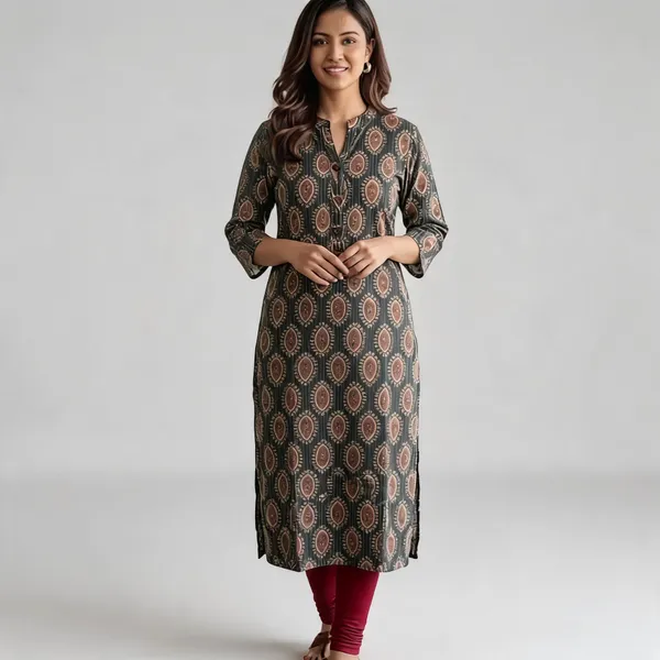 Grey_Paisley_Print_Straight_Kurta_For_Women