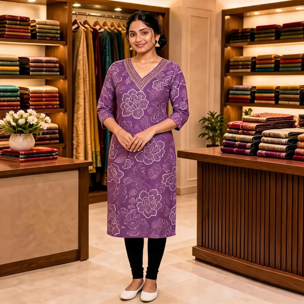 Purple_Floral_Print_Straight_Kurta_For_Women