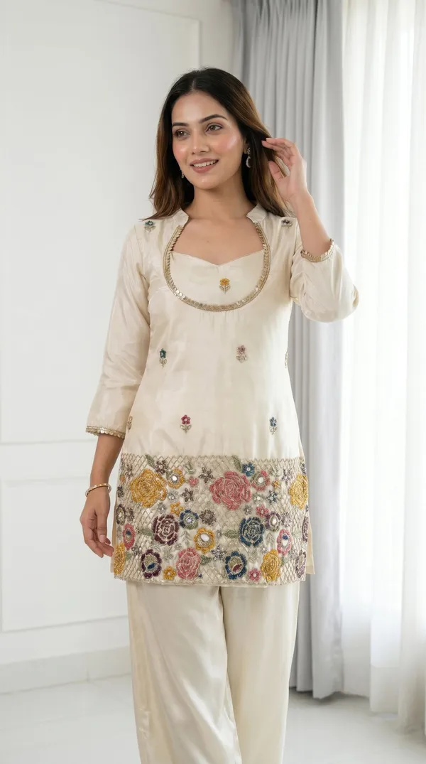 Ivory_Cream_Embroidered_Kurta_Set_With_Bustier_Palazzo_For_Women_Festive_Ethnic_Wear