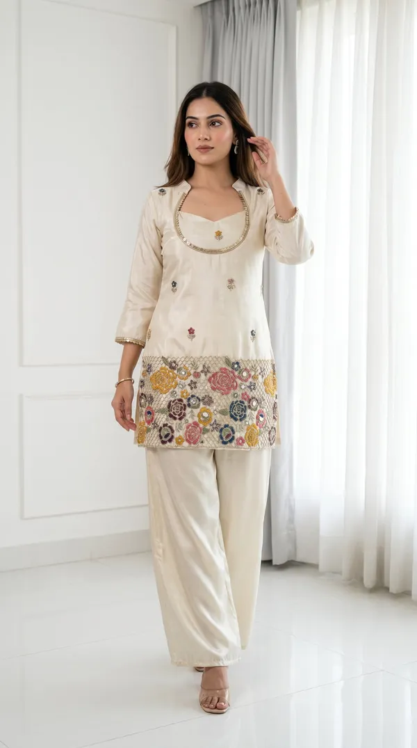 Ivory_Cream_Embroidered_Kurta_Set_With_Bustier_Palazzo_For_Women_Festive_Ethnic_Wear
