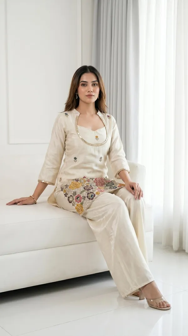 Ivory_Cream_Embroidered_Kurta_Set_With_Bustier_Palazzo_For_Women_Festive_Ethnic_Wear