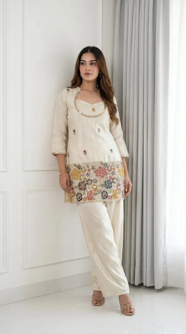 Ivory_Cream_Embroidered_Kurta_Set_With_Bustier_Palazzo_For_Women_Festive_Ethnic_Wear