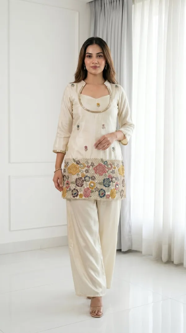 Ivory_Cream_Embroidered_Kurta_Set_With_Bustier_Palazzo_For_Women_Festive_Ethnic_Wear