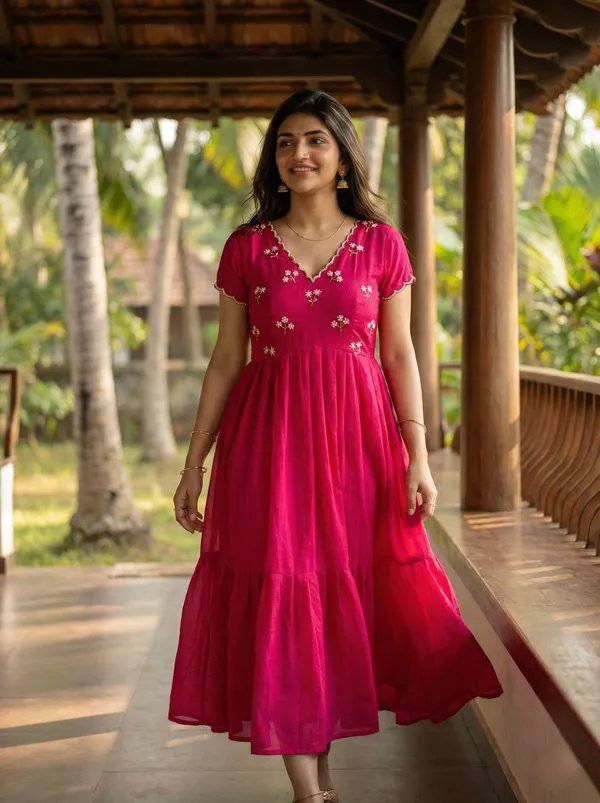 Designer_Rani_Pink_Ethnic_Gown_For_Women_With_Moti_Kardana_Hand_Embroidery