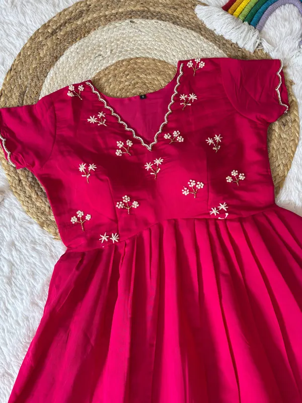 Designer_Rani_Pink_Ethnic_Gown_For_Women_With_Moti_Kardana_Hand_Embroidery