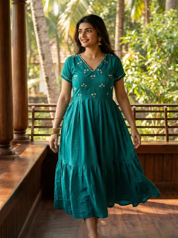 Elegant_Rama_Green_Ethnic_Gown_For_Women_Handworked_Moti_Kardana_Long_Dress