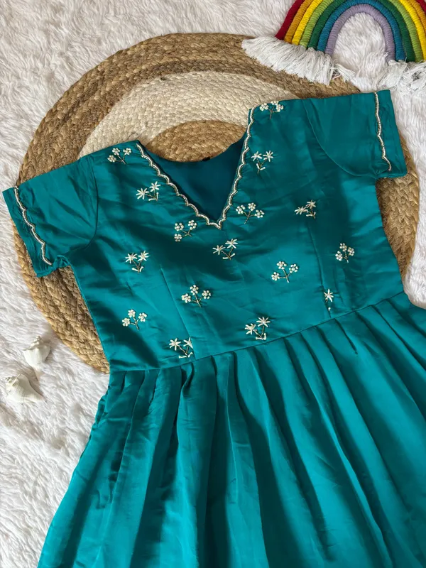 Elegant_Rama_Green_Ethnic_Gown_For_Women_Handworked_Moti_Kardana_Long_Dress