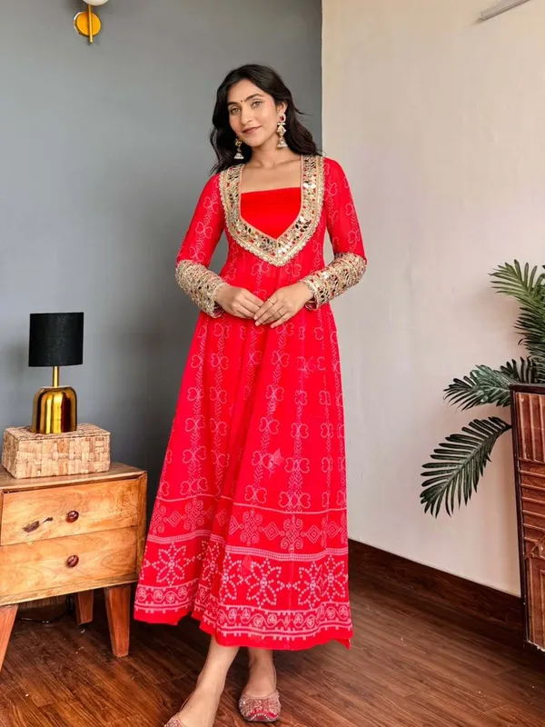 Red_Radiance_Georgette_Kurti_Set_With_Mirror_Work_3_Piece_Festive_Wear