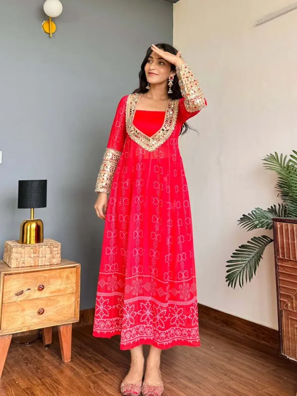 Red_Radiance_Georgette_Kurti_Set_With_Mirror_Work_3_Piece_Festive_Wear