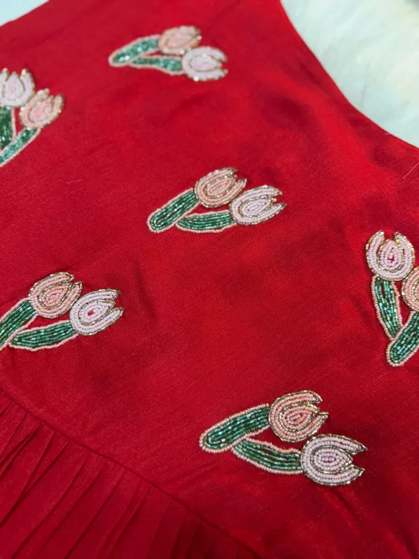 Red_Vichitra_Silk_Hand_Work_Maxi_Dress_With_Beads_Kardana_Embroidery_Ethnic_Party_Wear_Gown