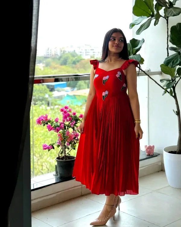 Red_Vichitra_Silk_Hand_Work_Maxi_Dress_With_Beads_Kardana_Embroidery_Ethnic_Party_Wear_Gown