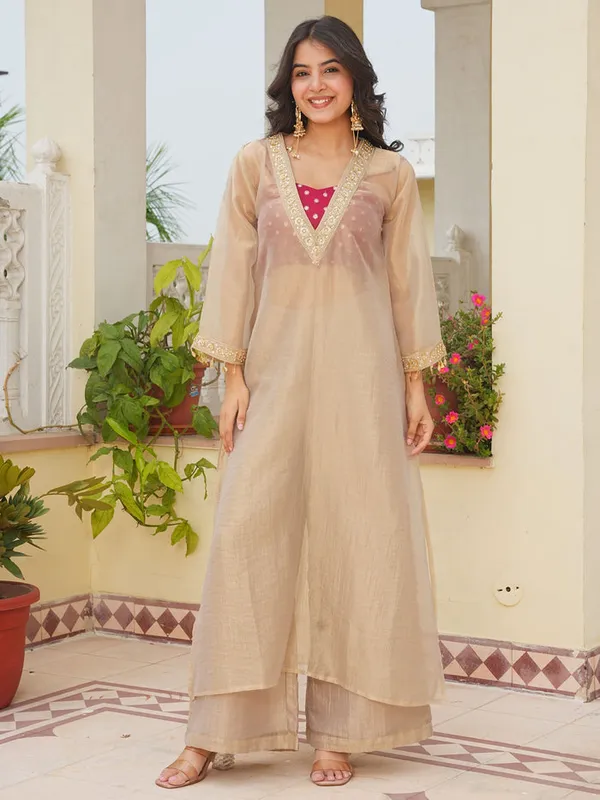 Golden_Tissue_3_Piece_Kurta_Set_With_Elegant_Lace_Detailing
