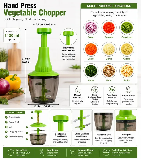 Product_Summary_Vegetable_Chopper_Push_Chop_Design_Transparent_Bowl_No_Electricity_Needed_Easy_Lock_Lid_Vegetables_Herbs