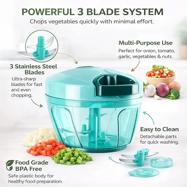 String_Vegetable_Chopper_With_3_Stainless_Steel_Blades_450ml_Chop_Onion_And_Many_Vegetables