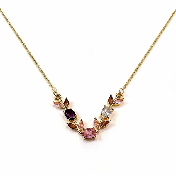 Pink_Purple_Stainless_Steel_Tulip_Stone_Pendant_Necklace_For_Women