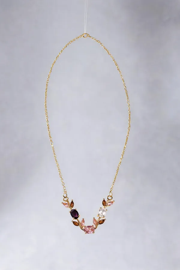 Pink_Purple_Stainless_Steel_Tulip_Stone_Pendant_Necklace_For_Women