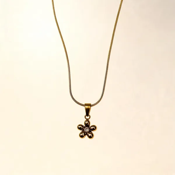 Gold_Tone_Floral_Pendant_Necklace_For_Women