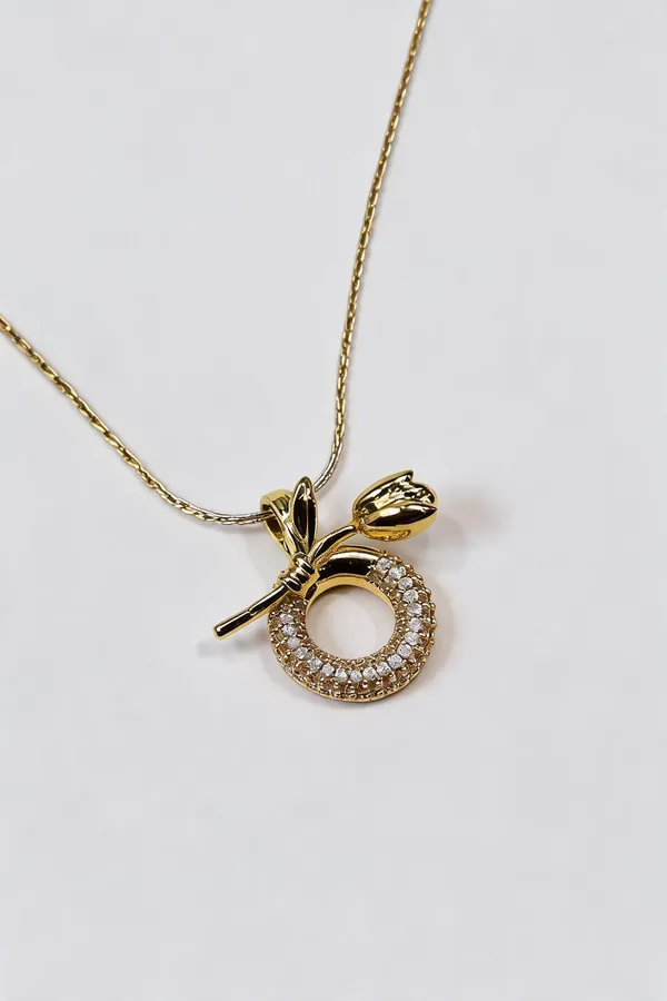 Gold_Stainless_Steel_Crystal_Leaf_Pendant_Necklace_For_Women