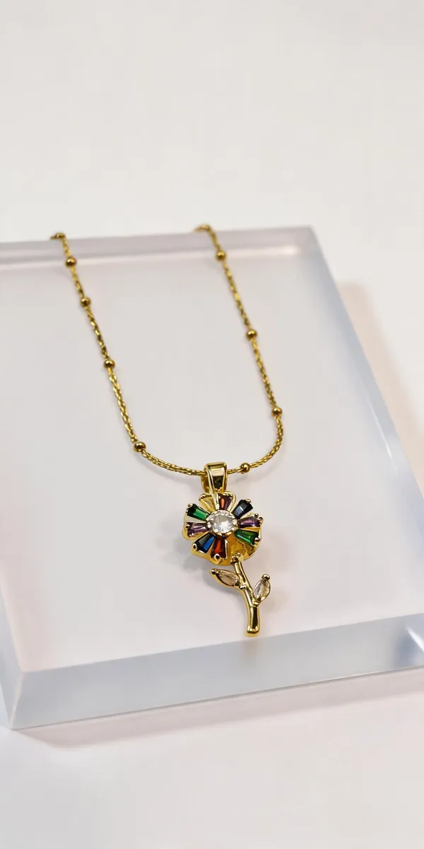 Multicolour_Stainless_Steel_Revolving_Floral_Pendant_Necklace_For_Women