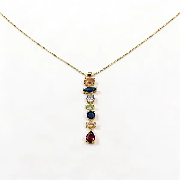 Multicolour_Stainless_Steel_Multigem_Statement_Pendant_Necklace_For_Women