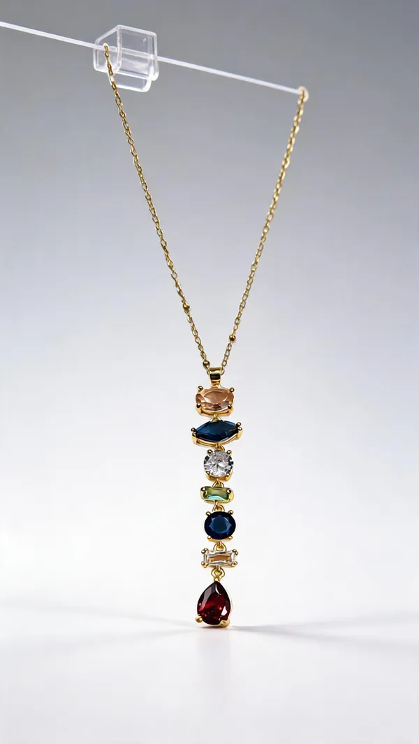Multicolour_Stainless_Steel_Multigem_Statement_Pendant_Necklace_For_Women
