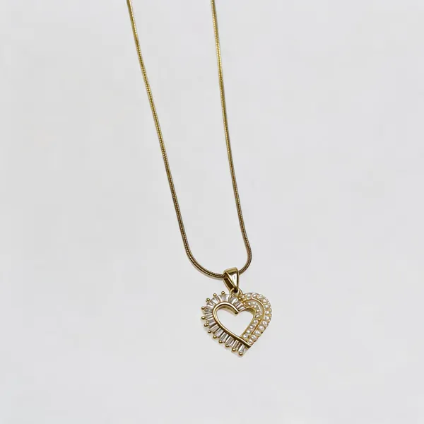 Gold_Stainless_Steel_Layered_Heart_Pendant_Necklace_For_Women