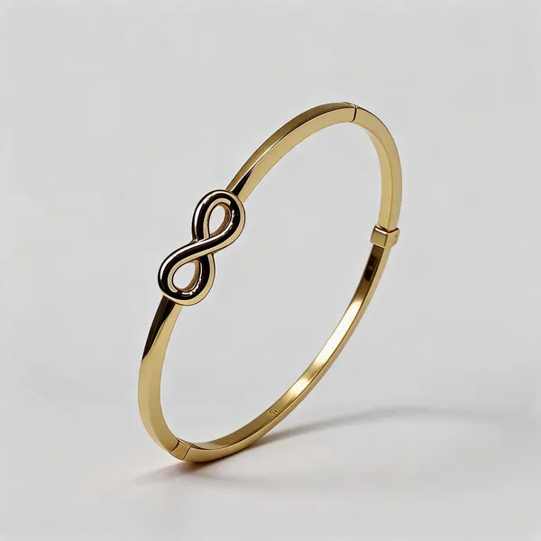 Gold_Anti_Tarnish_Infinity_Motif_Slim_Bangle_Bracelet_For_Women