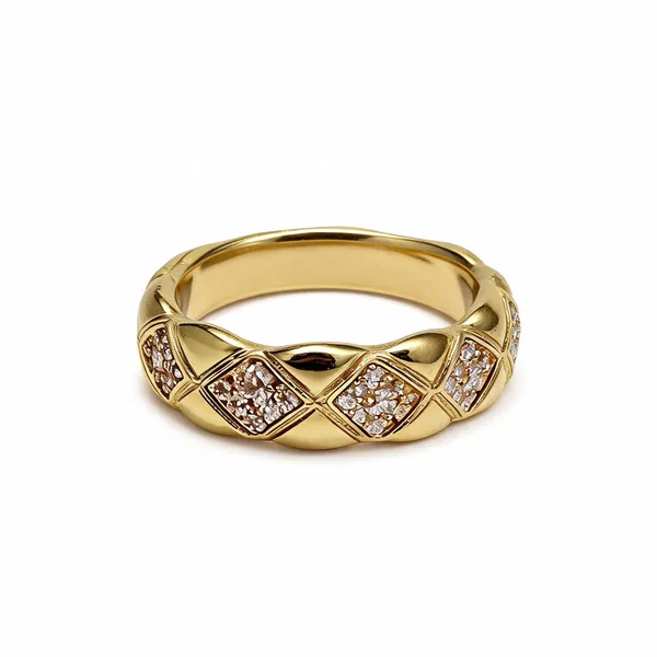 Gold_Anti_Tarnish_Lattice_Pattern_Adjustable_Ring_For_Women