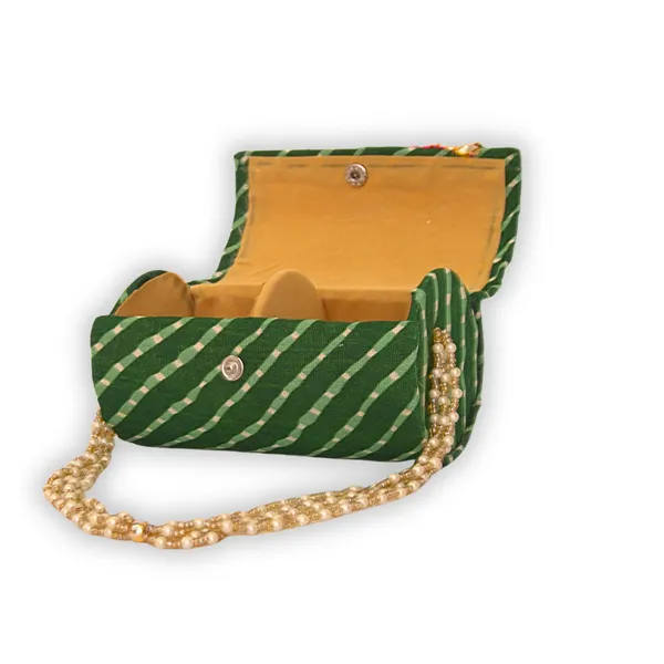 Green_Gold_Fabric_Pearl_Bangle_Storage_Box
