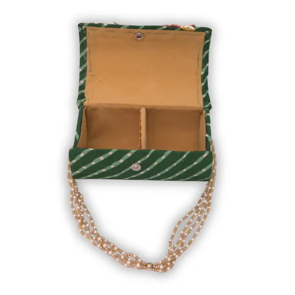 Green_Gold_Fabric_Pearl_Bangle_Storage_Box