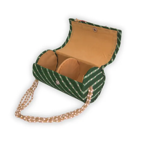 Green_Gold_Fabric_Pearl_Bangle_Storage_Box