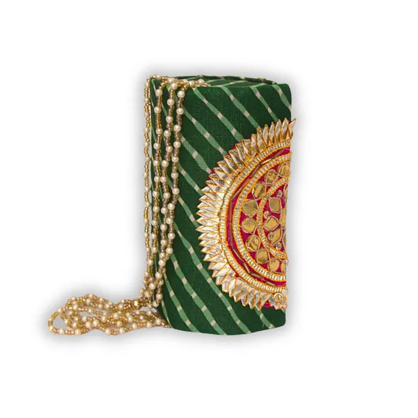 Green_Gold_Fabric_Pearl_Bangle_Storage_Box