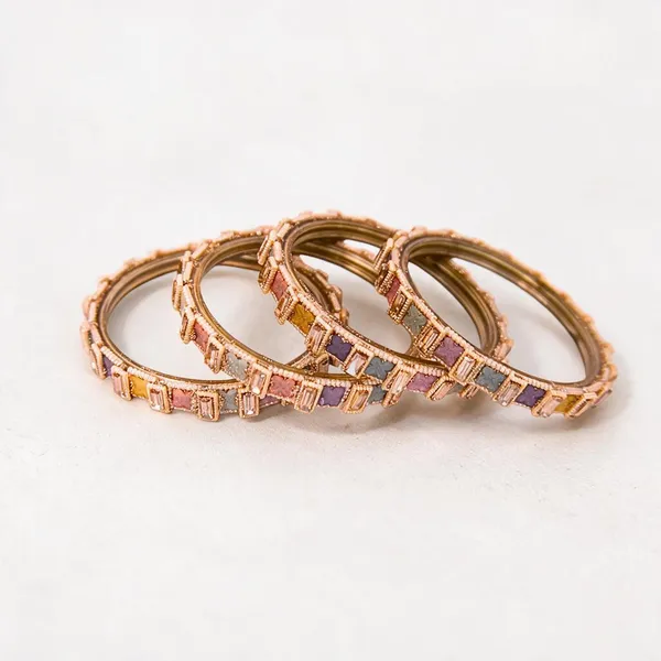 Pink_Gold_Alloy_Geometric_Kada_Set_For_Women