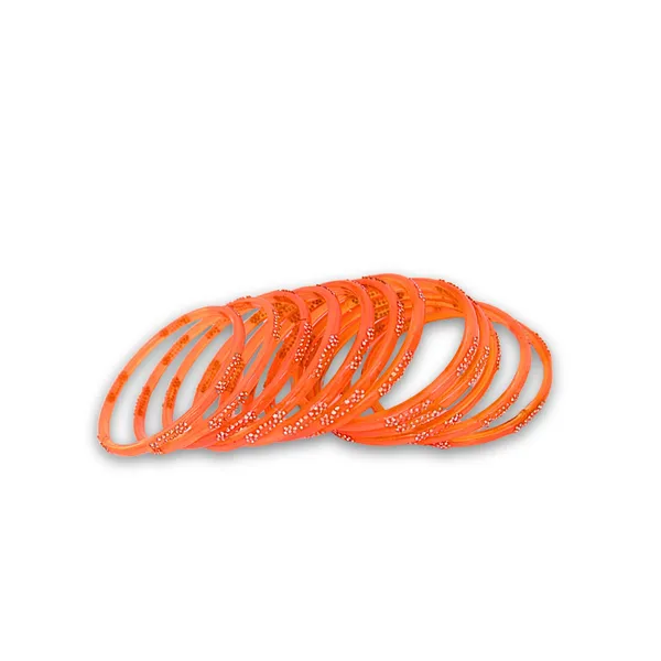 Orange_Glass_Pearl_Shine_Bangles_For_Women