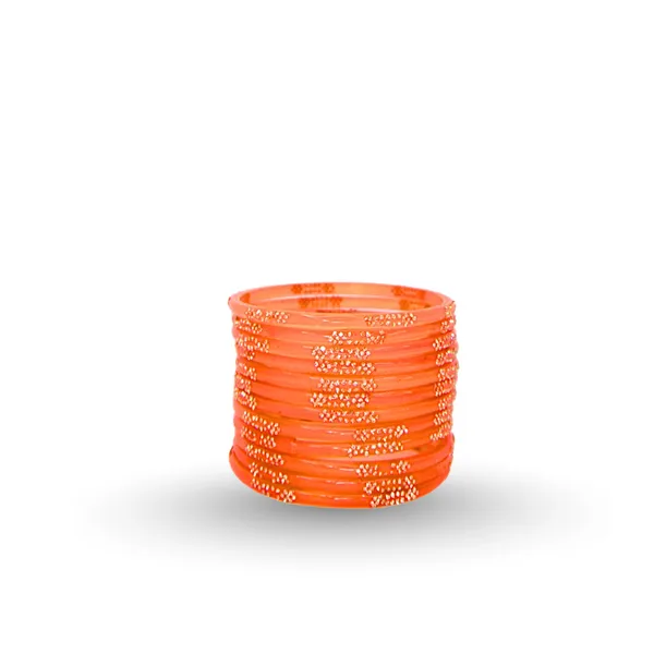 Orange_Glass_Pearl_Shine_Bangles_For_Women