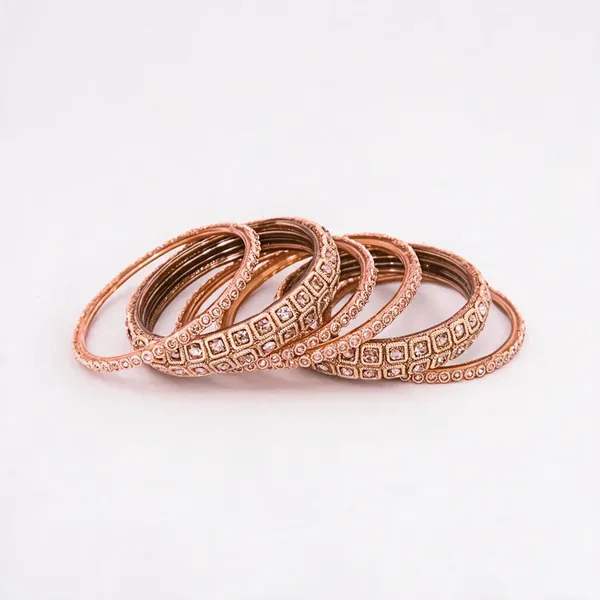 Peach_Rose_Gold_Alloy_Stone_Bangles_Set_For_Women