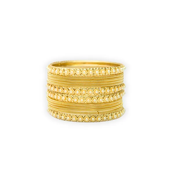 Gold_Metal_Pearl_Bangles_Set_For_Women