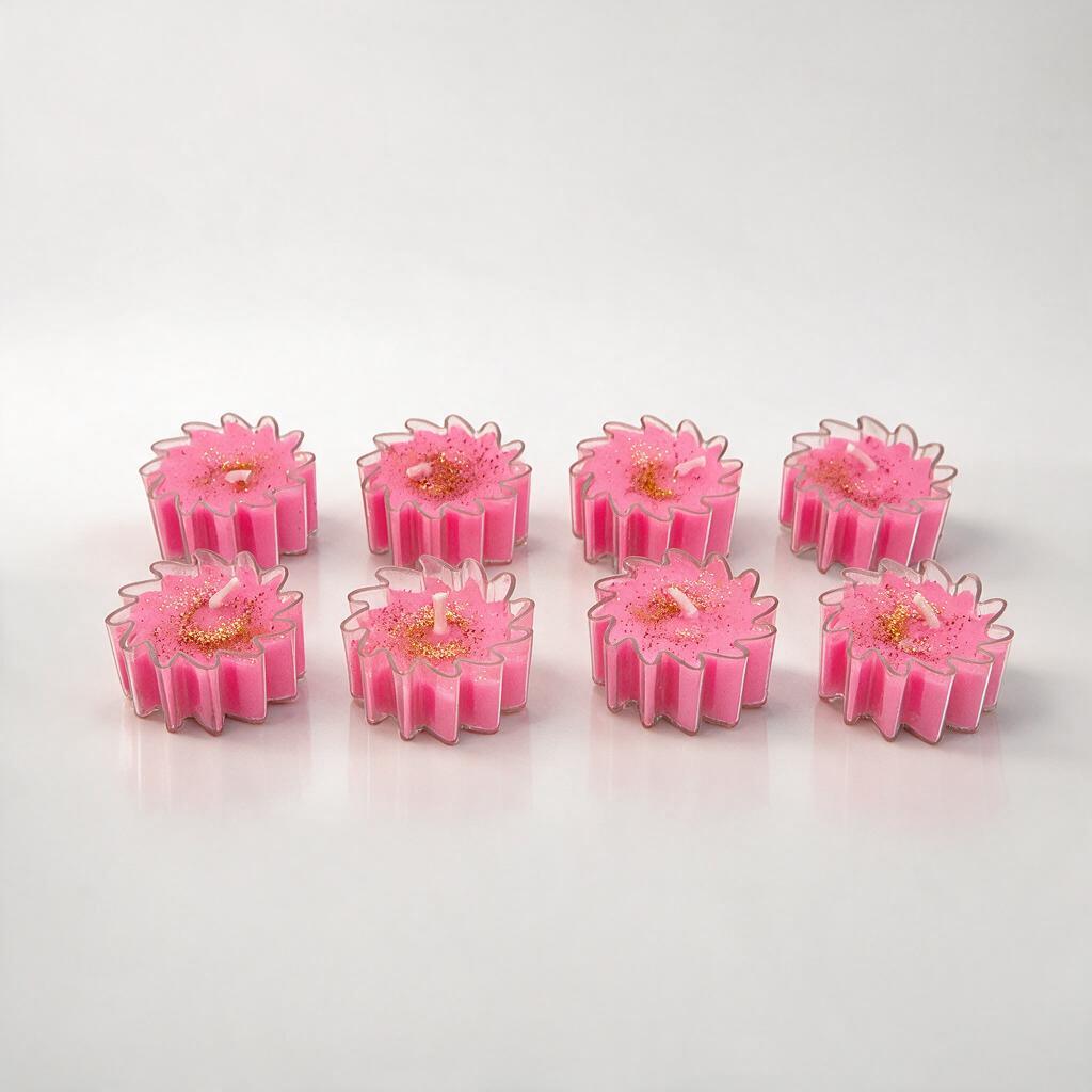 Wax_Festive_Pink_Jasmine_Scented_Flower_Candle_Set_Of_8